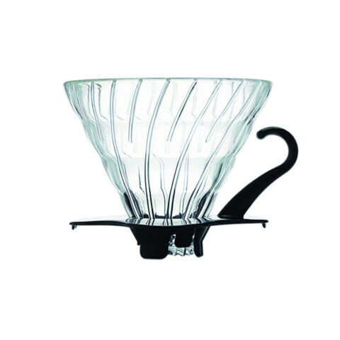 Hario V60 02 klaasist dripper 1-4 tassile (must)
