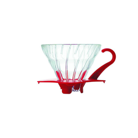 Hario V60 01 klaasist dripper 1-2 tassile (punane)